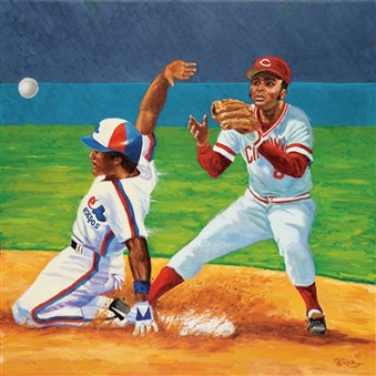 Tim Raines "Immortals: Class of 2017" Large Original 24 x 24 Painting by Dick Perez